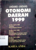 Undang Undang Otonomi Daerah 1999